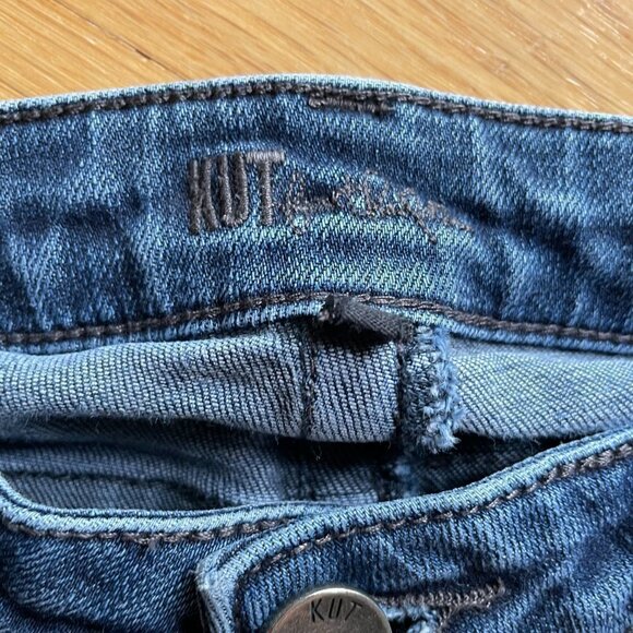KUT From The Kloth Medium Blue Distressed Denim Jeans Skinny Legs Size 2 - Picture 10 of 12